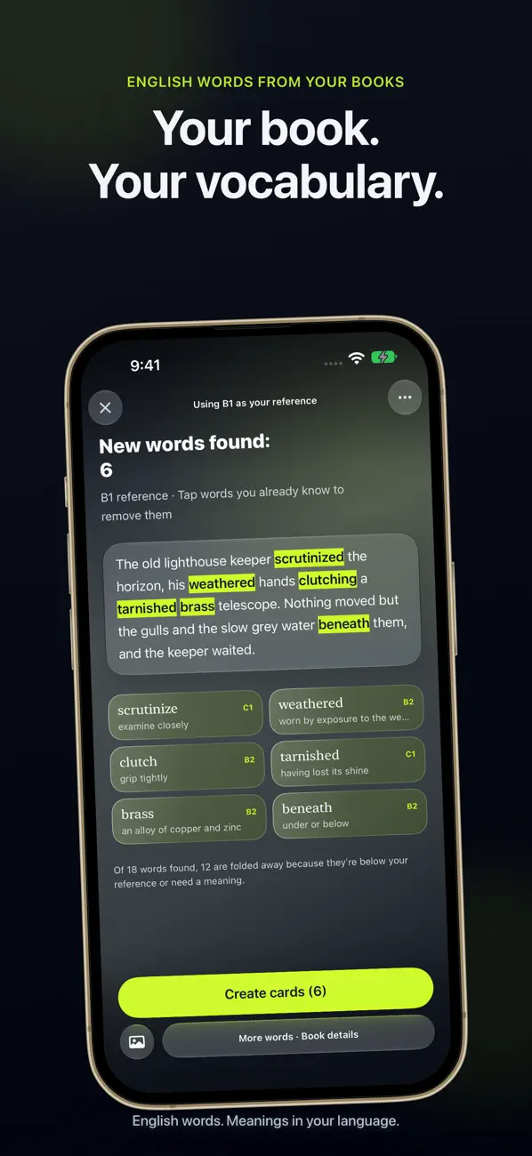 ScanWords: Vocabulari del llibre: vista prèvia oficial de App Store 1