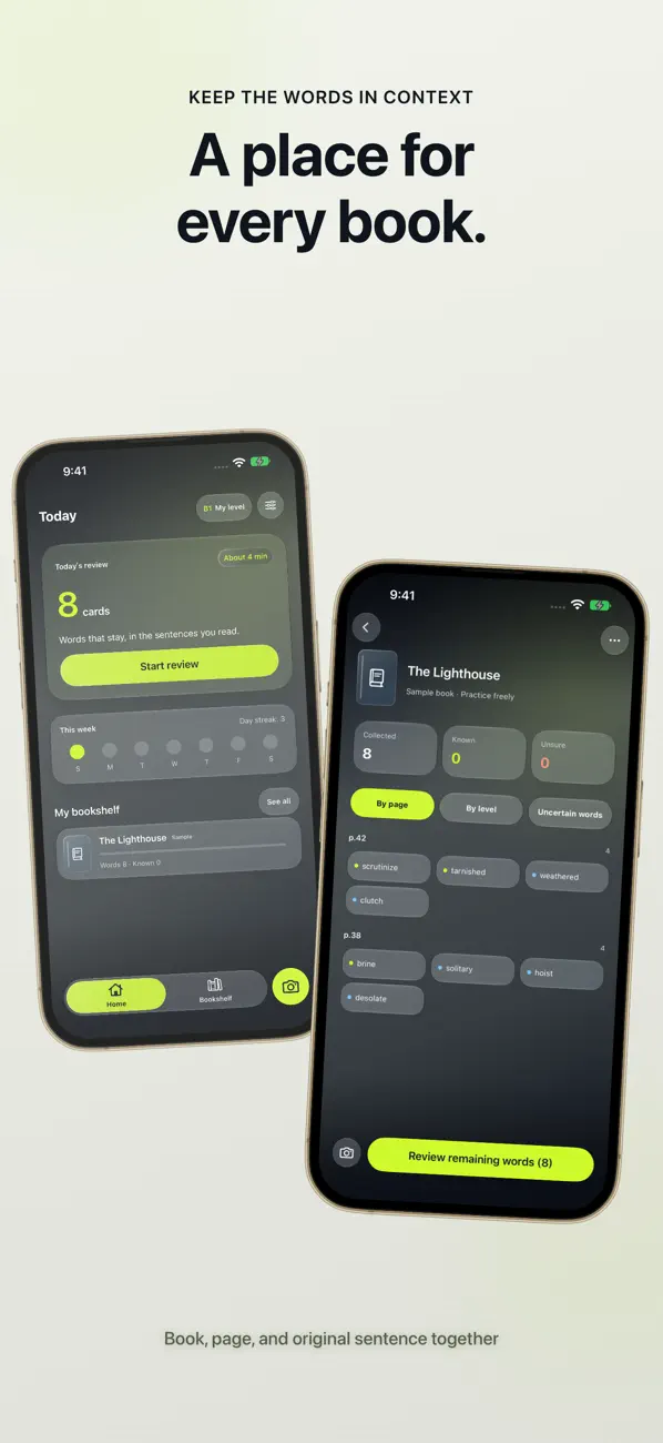 ScanWords: Vocabulari del llibre: vista prèvia oficial de App Store 3